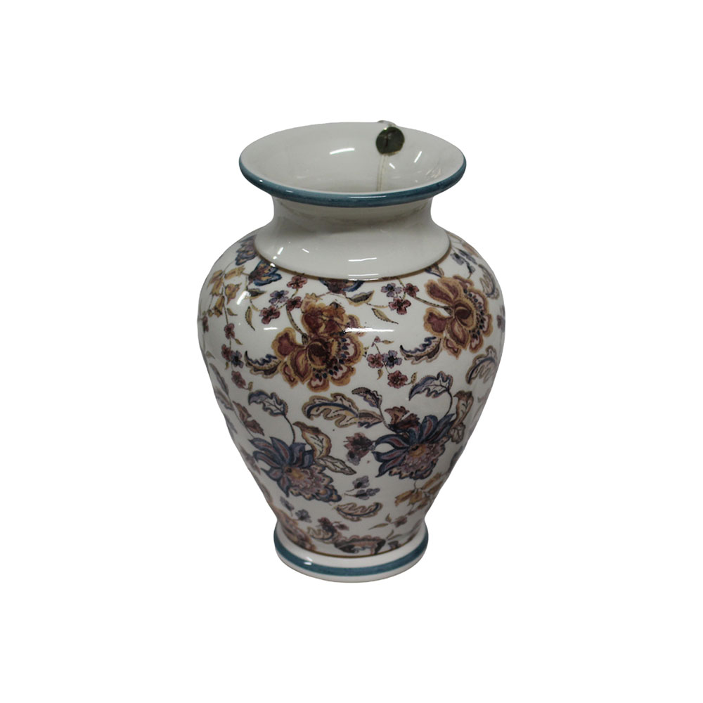 Facciolini ceramiche artistiche italiane vaso con decoro fiori