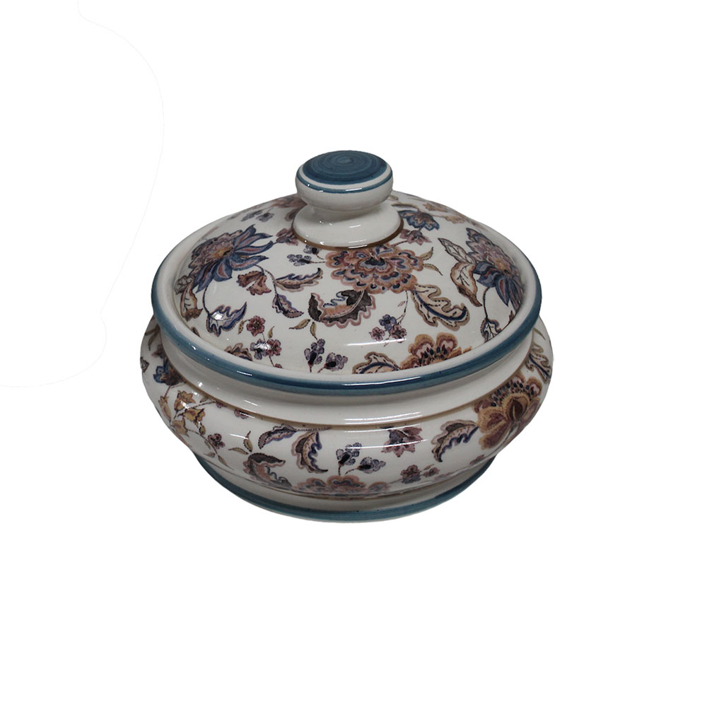Facciolini ceramiche artistiche italiane portagioie con decoro fiori