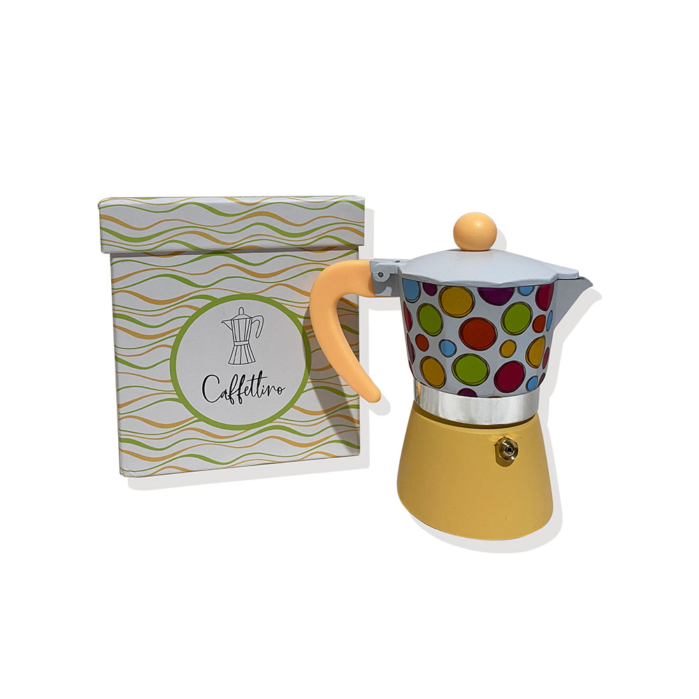 Emmebi caffettiera linea caffettino salmone 3 tazze pois