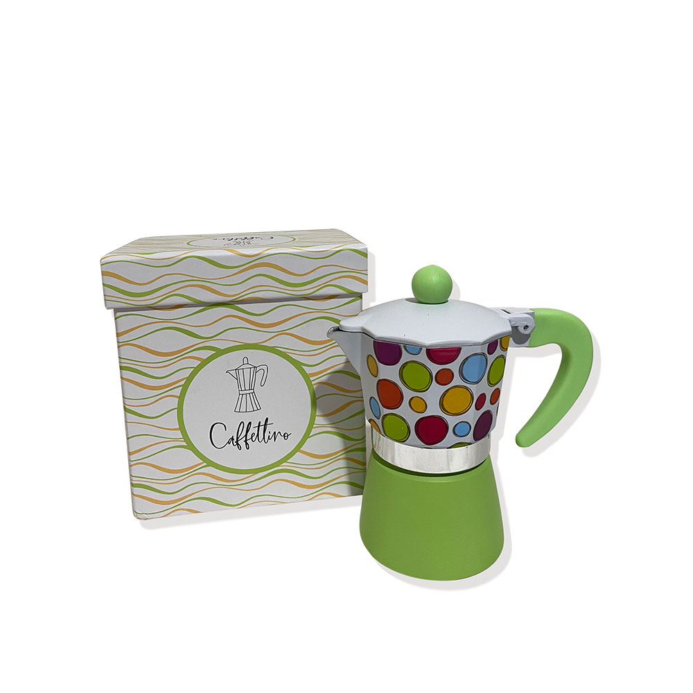 Emmebi caffettiera linea caffettino verde 3 tazze pois